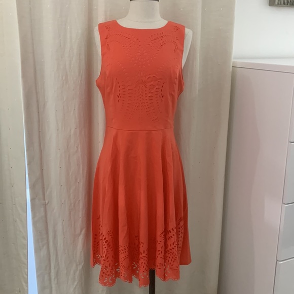 NWT Coral Perforated Design Dress size L - Picture 3 of 17